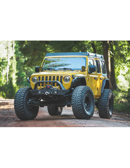 PARAGOLPES DELANTERO CRUSHER HD JEEP JL/JT CON BULL BAR Y PLACA DESLIZANTE MOTOBILT