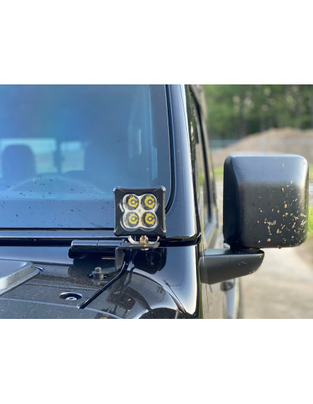 A-Pillar Light Mount Kit for Jeep JL/JT - Raw Steel