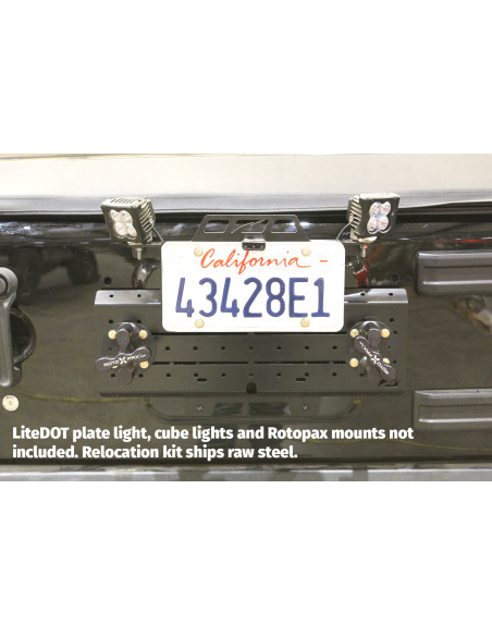 REUBICADOR DE PLACA Y SOPORTE DE LUCES PARA JEEP JK/JL - SIN SOPORTE CAMARA DE RETROCESO JL