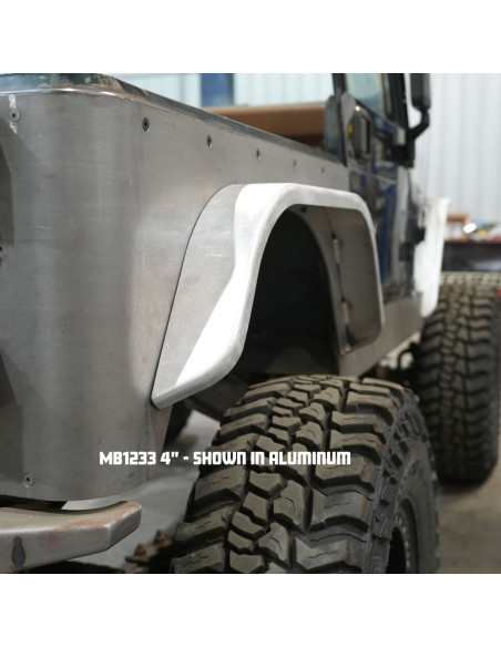 GUARDABARROS TRASEROS HATCHET MOTOBILT JEEP CJ/YJ/TJ ALUMINIO 4 PULGADAS