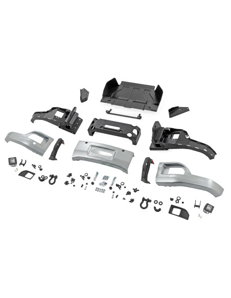 ROUGH COUNTRY Paragolpes FXS GAN Silver Ice Metallic | Chevy Silverado 1500 4x4/4x2 (23-26)