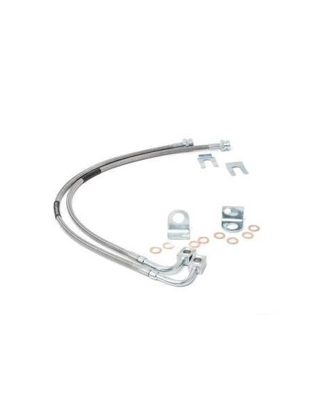 ROUGH COUNTRY Latiguillos Freno Delanteros Inox 4-6" | Jeep Wrangler JK