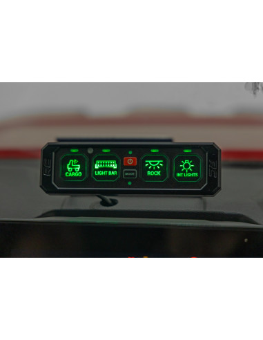 ROUGH COUNTRY Panel de 4 Interruptores con Retroiluminación RGB y Modos Multifunción
