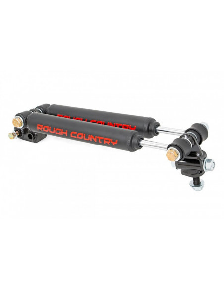 ROUGH COUNTRY Dual Steering Stabilizer 2.5-6.5" Lift | Jeep Comanche MJ | Jeep Wrangler TJ