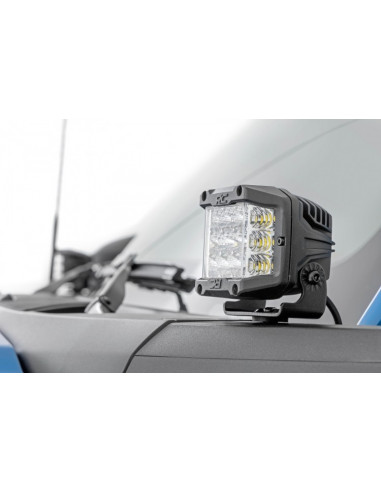 LED Light Ditch Mount 2 Inch Black Series Pair Flood Pattern 21-Up Ford Bronco Rough Country