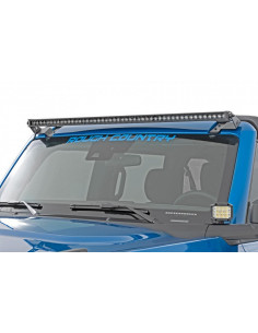 LED LIGHT UPPER WINDSHIELD - 50" BLACK SINGLE ROW ROUGH...