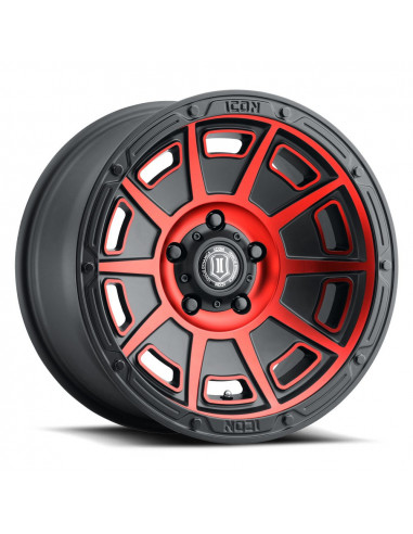 ICON ALLOYS VICTORY SAT BLK RED - 17 X 8.5 / 5 X 4.5 / 0MM / 4.75" BS