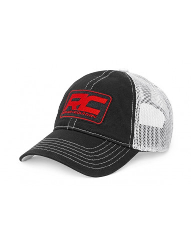ROUGH COUNTRY HAT | WHITE MESH | PATCH | BLACK/RED