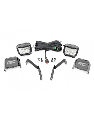 ROUGH COUNTRY LED LIGHT | DITCH MOUNT | 3" OSRAM | WIDE | CHEVY 1500 & CHEVY/GMC 2500HD/3500HD (07-14)