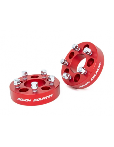 ROUGH COUNTRY 1.5 INCH WHEEL SPACERS| 5X4.5 | RED | JEEP CHEROKEE XJ/COMANCHE MJ/WRANGLER TJ