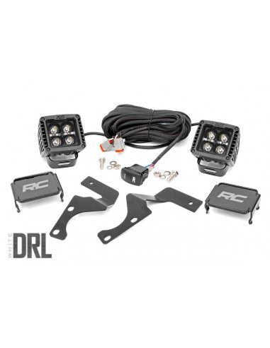 ROUGH COUNTRY LED LIGHT | DITCH MOUNT | 2" BLACK PAIR | WHITE DRL | TOYOTA 4RUNNER (10-22)
