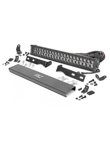 ROUGH COUNTRY LED LIGHT | BUMPER MOUNT | 20" BLACK DUAL ROW| AMBER DRL | JEEP GRAND CHEROKEE WK2 (11-20)