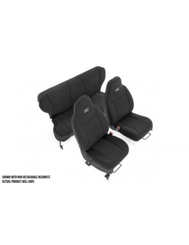 ROUGH COUNTRY SEAT COVERS | DETACHABLE HEADREST FR & RR | JEEP CHEROKEE XJ (97-01)