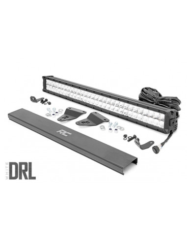 ROUGH COUNTRY LED LIGHT | BUMPER MOUNT | 30" CHROME DUAL ROW | WHITE DRL | TOYOTA 4RUNNER (14-20)
