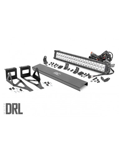 ROUGH COUNTRY LED LIGHT | BUMPER MOUNT | 20" CHROME DUAL ROW | WHITE DRL | FORD SUPER DUTY (05-07)