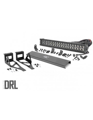 ROUGH COUNTRY LED LIGHT | BUMPER MOUNT | 2" BLACK DUAL ROW | WHITE DRL | FORD SUPER DUTY (05-07)