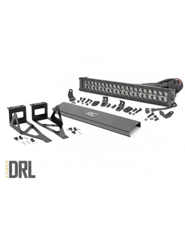 ROUGH COUNTRY LED LIGHT | BUMPER MOUNT | 2" BLACK DUAL ROW | AMBER DRL | FORD SUPER DUTY (05-07)