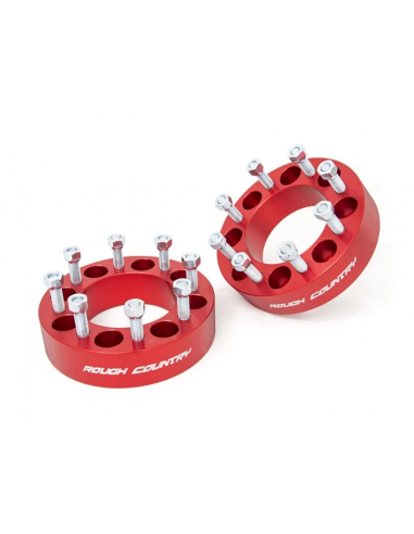 ROUGH COUNTRY 2 INCH WHEEL SPACERS | 8X6.5 | RED