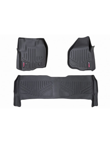 ROUGH COUNTRY FLOOR MATS | FR & RR | RAISED FR PEDAL | FORD SUPER DUTY (12-16)