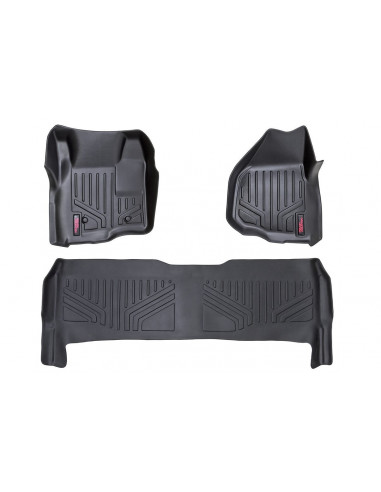 ROUGH COUNTRY FLOOR MATS | FR & RR | DEPRESSED PEDAL | FORD SUPER DUTY (11-16)