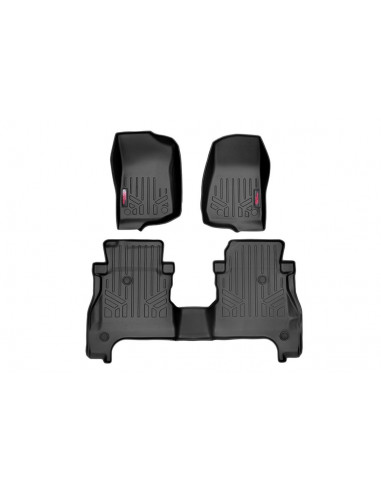ROUGH COUNTRY FLOOR MATS | FR & RR | RR LOCKABLE | JEEP GLADIATOR JT 4WD (20-22)