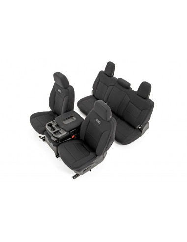 ROUGH COUNTRY SEAT COVERS | FR 40/40/20 & RR ARM REST | CHEVY/GMC 1500 (19-22)