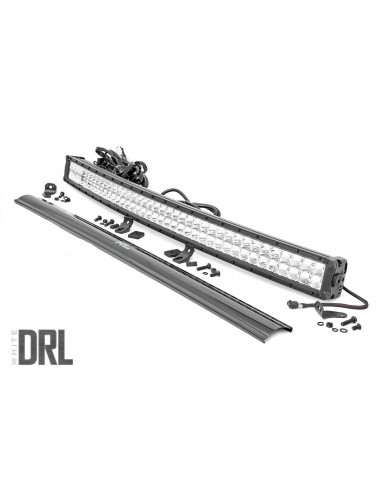 ROUGH COUNTRY CHROME SERIES LED | 40 INCH LIGHT| CURVED DUAL ROW | WHITE DRL
