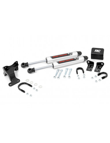 ROUGH COUNTRY V2 STEERING STABILIZER | DUAL | 2-8 INCH LIFT | JEEP WRANGLER JK (07-18)