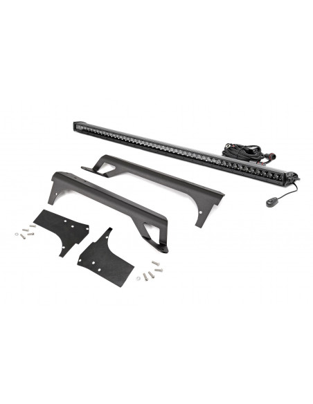 ROUGH COUNTRY LIGHTING 50" Black Single Row LED Bar Windshield Mount | Jeep Wrangler TJ