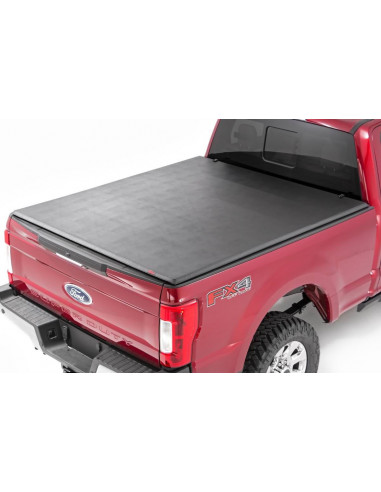 ROUGH COUNTRY BED COVER | TRI FOLD | SOFT | 6'10" BED | FORD SUPER DUTY (17-22)