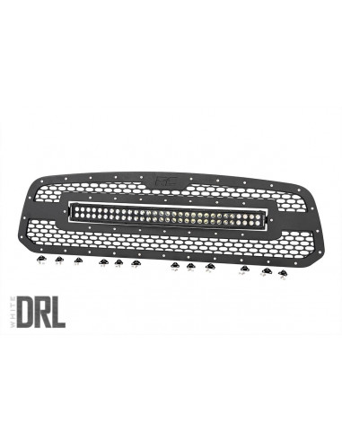 ROUGH COUNTRY MESH GRILLE | 30" DUAL ROW LED | BLACK | WHITE DRL | RAM 1500 (13-18 & CLASSIC)