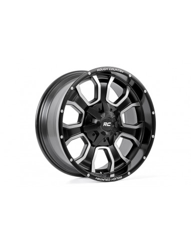 ROUGH COUNTRY 93 SERIES WHEEL | ONE-PIECE | MACHINED BLACK | 20X9 | 5X5/5X4.5 | -12MM