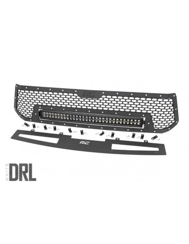 ROUGH COUNTRY MESH GRILLE | 30" DUAL ROW LED | BLACK | WHITE DRL | TOYOTA TUNDRA (14-17)