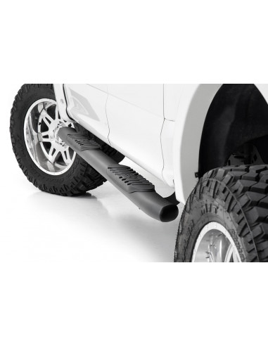 ROUGH COUNTRY OVAL NERF STEP | CREW CAB | BLACK | FORD F-150 (15-22)/F-150 LIGHTNING (2022)