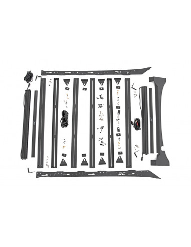 ROUGH COUNTRY ROOF RACK | FR & RR 40 INCH SINGLE ROW BLK LEDS | FORD F-150 (15-18)