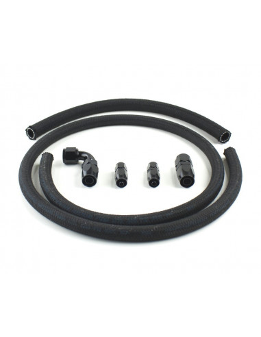 Hose Kit for PSC Remote Reservoir with Hydroboost Installation 2X 6 JIC RTN 10 JIC Feed Black Fittings PSC Performance