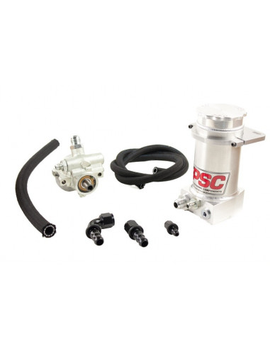 Pro Touring Type II Power Steering Pump and Brushed Aluminum Remote Reservoir Kit for Steering Gearbox PSC Performance