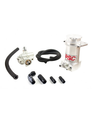 Pro Touring Type II Pump and Brushed Aluminum Hydroboost Remote Reservoir Kit for Steering Gearbox PSC Performance