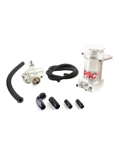 Pro Touring Type II Pump and Brushed Aluminum Hydroboost Remote Reservoir Kit for Rack and Pinion Applications PSC Performance