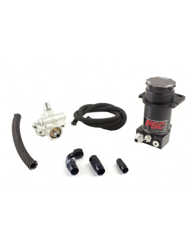 Pro Touring Type II Pump and Black Anodized Remote Reservoir Kit for Rack and Pinion Applications PSC Performance