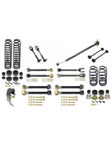 ROCKJOCK JOHNNY JOINT SUSPENSION SYSTEM 04-06 JEEP LJ UNLIMITED 4 INCH LIFT INCLUDES SPRINGS ADJ. CNTRL ARMS F S/B DISCONNECTS R