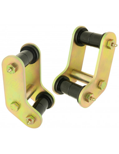 BOOMERANG LEAF SPRING SHACKLES 87-95 WRANGLER YJ REAR INCLUDES URETHANE BUSHINGS HD GREASABLE BOLTS PAIR FOR USE W/ PROCOMP SPRI