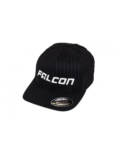 FALCON SHOCKS FLEXFIT PINSTRIPE CURVED VISOR HAT BLACK/WHITE SMALL/MEDIUM TERAFLEX