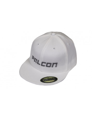 FALCON SHOCKS FLEXFIT FLAT VISOR HAT WHITE/SILVER SMALL/MEDIUM TERAFLEX