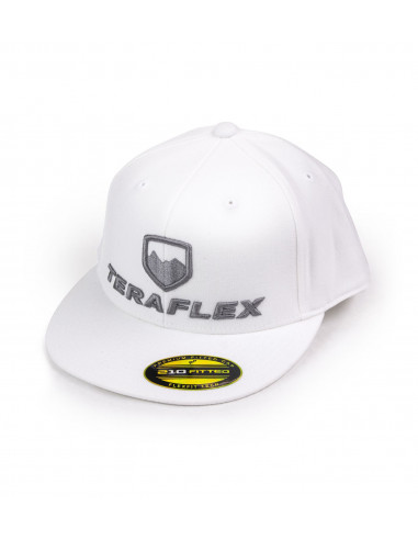PREMIUM FLEXFIT FLAT VISOR HAT WHITE LARGE / XL TERAFLEX