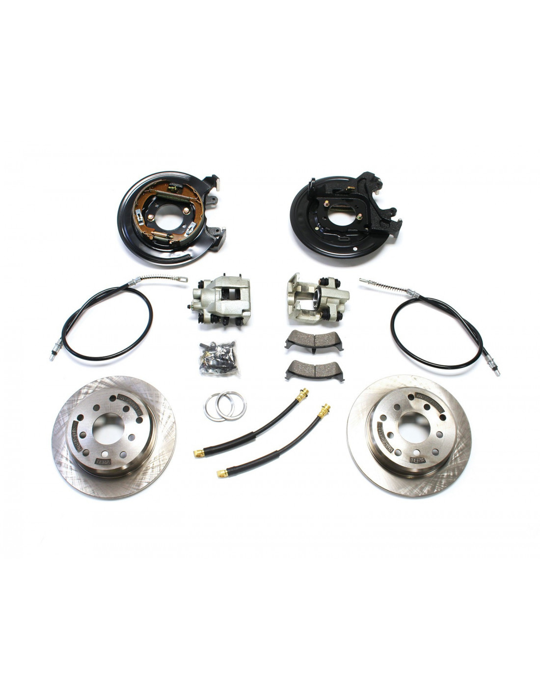 JEEP TJ REAR DISC BRAKE CONVERSION KIT W/ EBRAKE CABLES 9706 WRANGLER