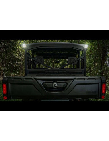 ROUGH COUNTRY LED LIGHT | CAB MOUNT | 2" BLACK PAIR | FLOOD | CAN-AM DEFENDER (16-22)