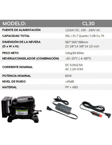 NEVERA CONGELADOR 30L
