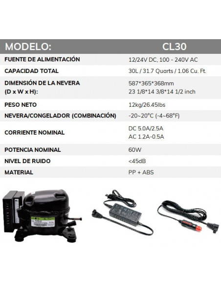 NEVERA CONGELADOR 30L