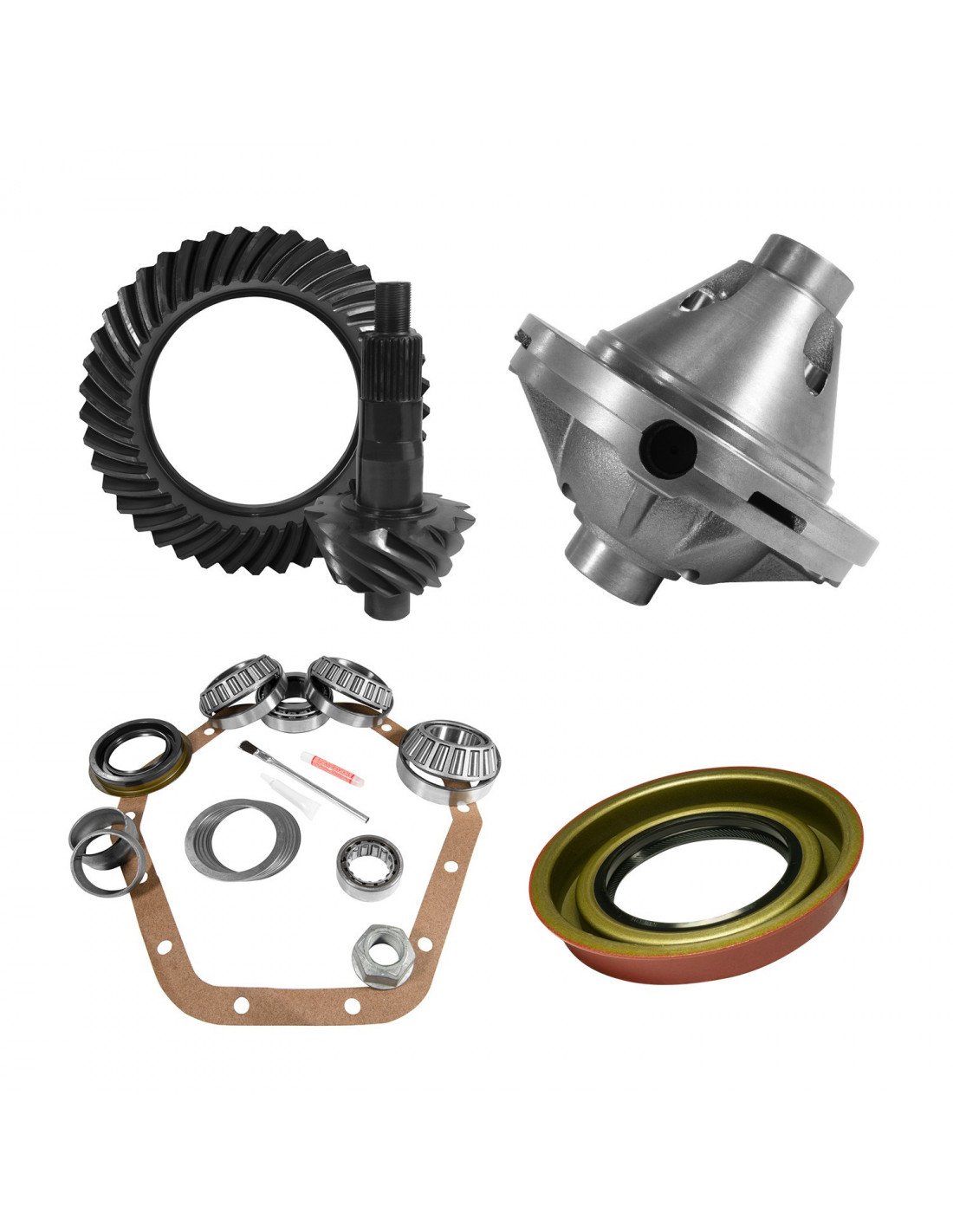 10.5" GM 14 Bolt 5.13 Rear Ring & Pinion, Install Kit, 30 Spline Posi